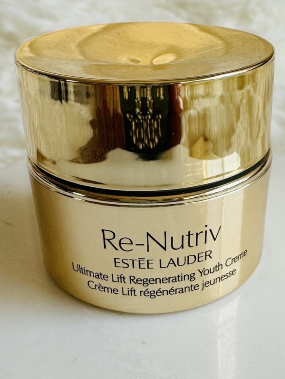 Estee Lauder Re-Nutriv Jar in Shiny Gold